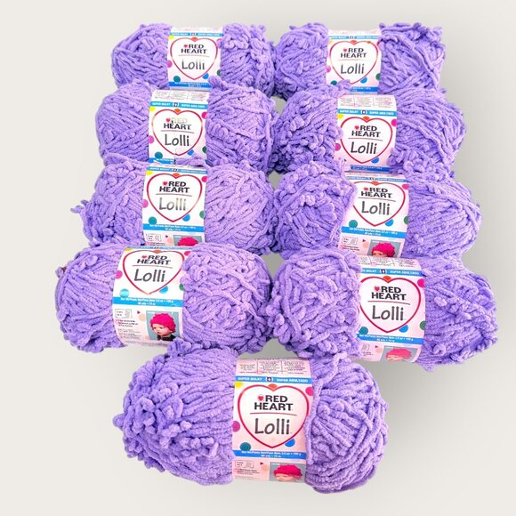 Lot of 9 Red Heart Lolli Super Bulky Yarn Grape Purple Color - Picture 1 of 3